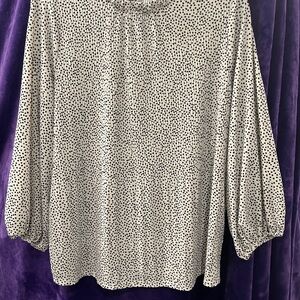 Adrianna Papell Black and White Polka Dot Blouse